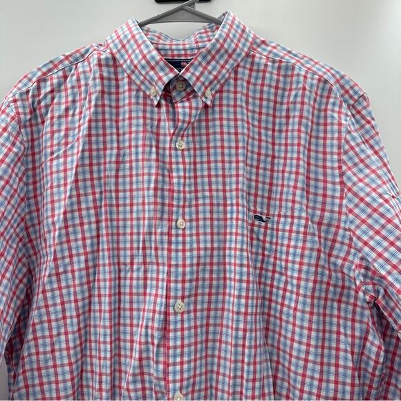 Vineyard Vines‎ White, Pink, & Blue Plaid Button Down Tucker Shirt Size L - Picture 2 of 10